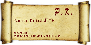 Parma Kristóf névjegykártya